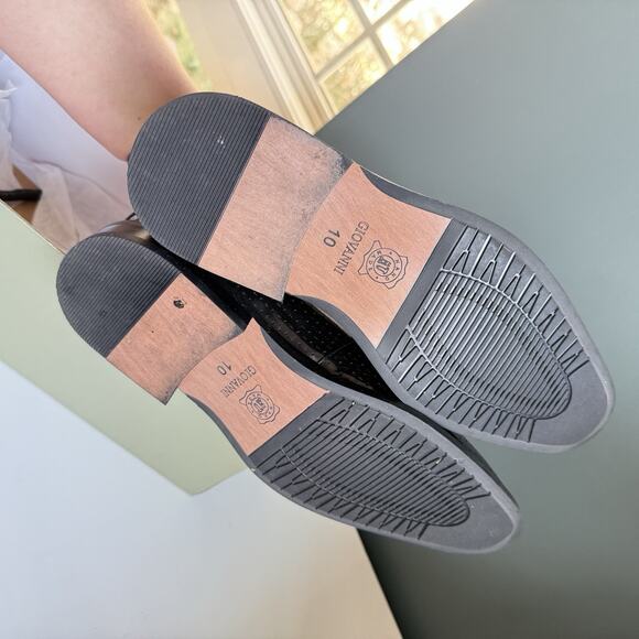 Mens‎ 8.5 Authentic Leather Lace Up Oxford Dress Shoes Purple Giovanni Owen - Picture 13 of 13